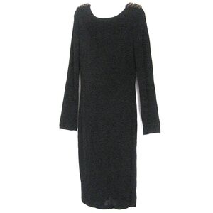 BADGLEY MSICHKA ⚜ WOMEN'S BLACK RAYON FASHION LONG SLEEVE DRESS